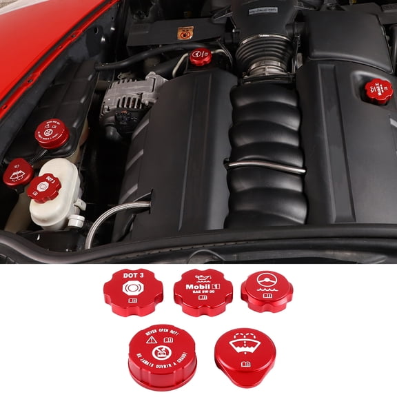 For Corvette C6 05-13 Hood Engine Compartment Oil Decoration Cover Aluminum Red