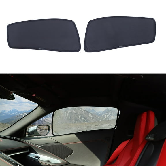 For Corvette C8 2020-2024 Front Window Screen, Windshield Mosquito Screen, UV Sun Visor, Anti-Glare Heat Shield (Black)
