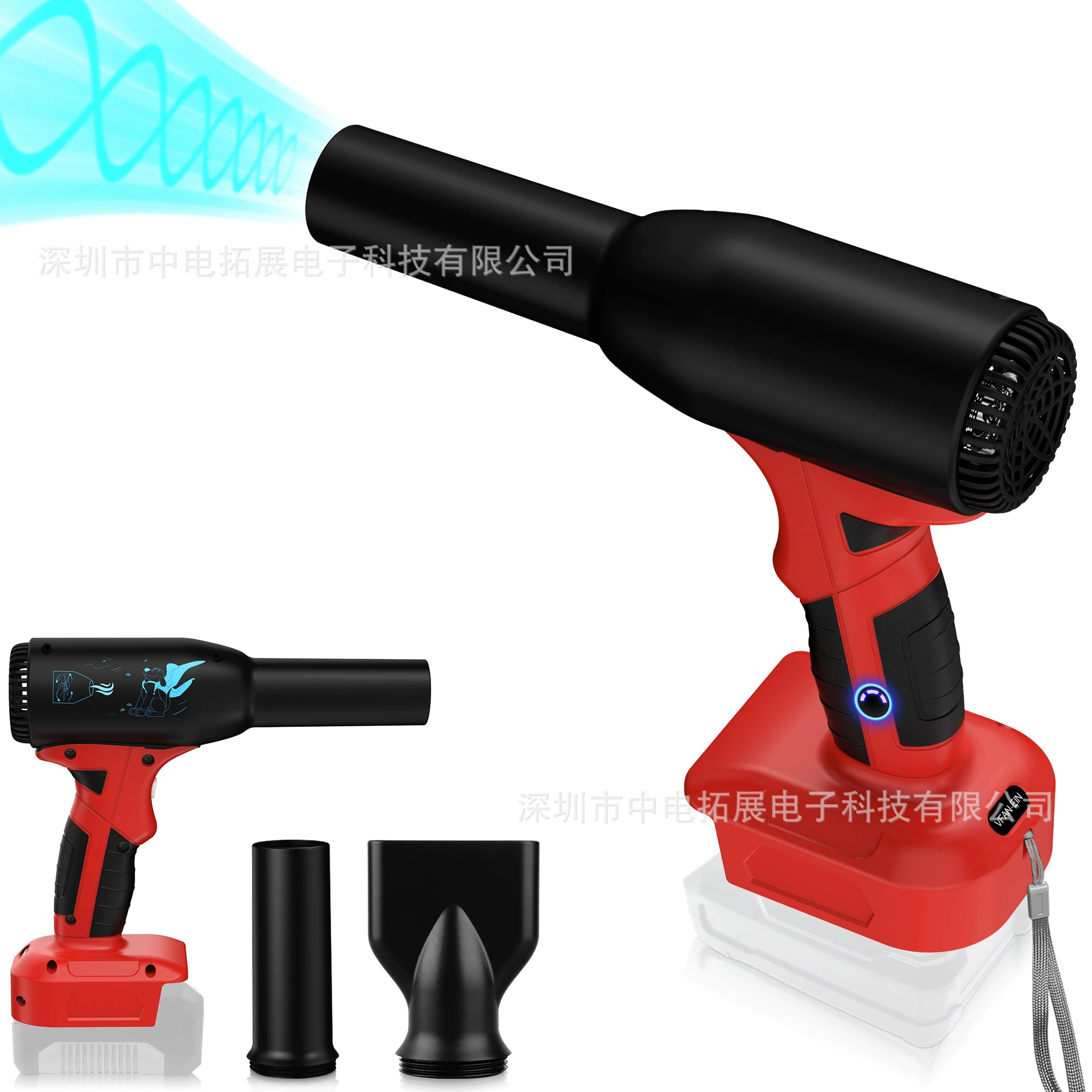For Crafts*man-20V Battery, 90000RPM Jet Dry Blower, Cordless Handheld Electric Dust Removal Fan for Keyboard, Outdoor, Car Cleaner