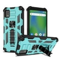 thumbnail image 1 of For Cricket Debut Smart Case Kickstand Phone Cover Full Protection Armor Shockproof Rugged Case with Free 9H Tempered Glass Screen Protector - Teal, 1 of 5