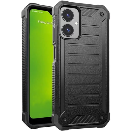For Cricket Icon 2026 (Regular Version) Premium Tough Hybrid Cell Phone Cover Case - PTF Black