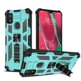 thumbnail image 1 of For Cricket Icon 4 Case Kickstand Phone Cover Full Protection Armor Shockproof Rugged Case with Free 9H Tempered Glass Screen Protector - Teal, 1 of 5