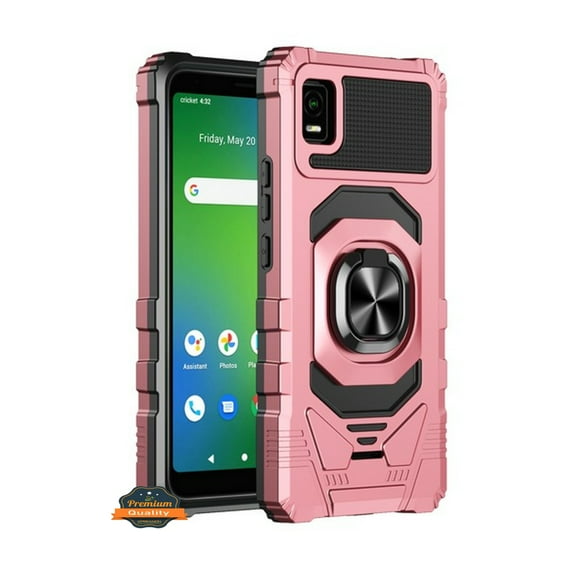 For Cricket Icon 5 / AT&T Motivate 4 Hybrid Magnetic Car Mount Ring Kickstand Stand Holder Armor Protective [Military Grade] Phone Case Cover by Xpression - Rose Gold