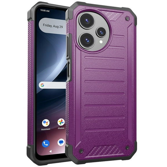 For Cricket Icon Pro SN512C 2026 Premium Tough Hybrid Cell Phone Cover Case - PTF Purple