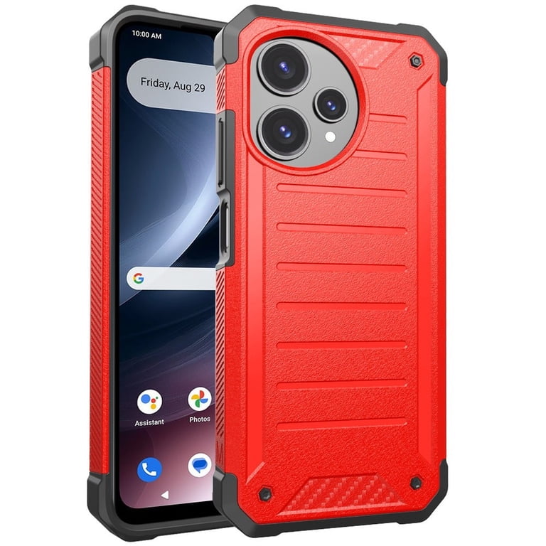 For Cricket Icon Pro SN512C 2026 Premium Tough Hybrid Cell Phone Cover Case  - PTF Red