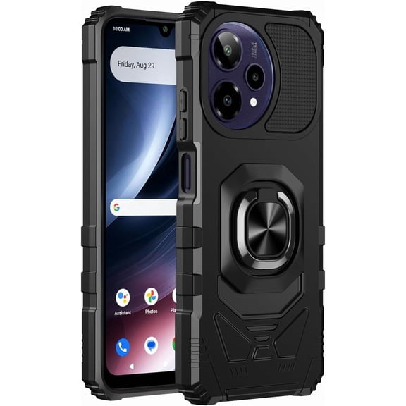 For Cricket Icon Pro SN512C 2026 Robotic Ring Kickstand Phone Case - Black