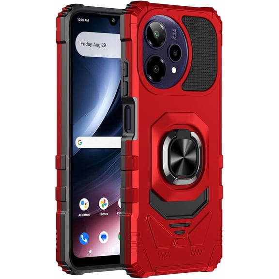 For Cricket Icon Pro SN512C 2026 Robotic Ring Kickstand Phone Case - Red