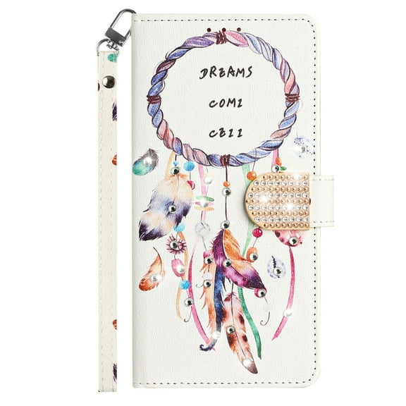 For Cricket Innovate E 5G Diamond Bling Design Wallet With Lanyard Cover Case - Dreams Come True