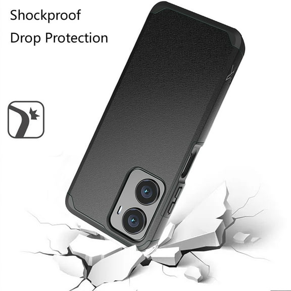 For Cricket Magic 2 5G (2024, 2nd Version) Slim Tough Protection Shock Absorption Hybrid Dual Layer Hard PC + TPU Rubber Silicone Cover ,Xpm Phone Case [ Black ]