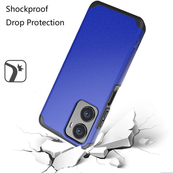 For Cricket Magic 2 5G (2024, 2nd Version) Slim Tough Protection Shock Absorption Hybrid Dual Layer Hard PC + TPU Rubber Silicone Cover ,Xpm Phone Case [ Blue ]