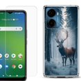 thumbnail image 1 of For Cricket Magic 2 5G Phone Case Cover, Shockproof Bumper Hybrid Case with Tempered Glass Screen Protector, by OneToughShield - Deer Winter, 1 of 3