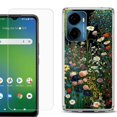 thumbnail image 1 of For Cricket Magic 2 5G Phone Case Cover, Shockproof Bumper Hybrid Case with Tempered Glass Screen Protector, by OneToughShield - Flowery Garden, 1 of 3