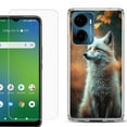 thumbnail image 1 of For Cricket Magic 2 5G Phone Case Cover, Shockproof Bumper Hybrid Case with Tempered Glass Screen Protector, by OneToughShield - Fox Autumn, 1 of 3