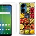 thumbnail image 1 of For Cricket Magic 2 5G Phone Case Cover, Shockproof Bumper Hybrid Case with Tempered Glass Screen Protector, by OneToughShield - Fruit Box, 1 of 3