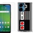 thumbnail image 1 of For Cricket Magic 2 5G Phone Case Cover, Shockproof Bumper Hybrid Case with Tempered Glass Screen Protector, by OneToughShield - Game Controller, 1 of 3