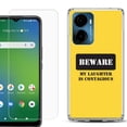 thumbnail image 1 of For Cricket Magic 2 5G Phone Case Cover, Shockproof Bumper Hybrid Case with Tempered Glass Screen Protector, by OneToughShield - Laughter, 1 of 3