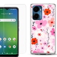thumbnail image 1 of For Cricket Magic 2 5G Phone Case Cover, Shockproof Bumper Hybrid Case with Tempered Glass Screen Protector, by OneToughShield - Spring Season, 1 of 3