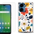thumbnail image 1 of For Cricket Magic 2 5G Phone Case Cover, Shockproof Bumper Hybrid Case with Tempered Glass Screen Protector, by OneToughShield - Summer Season, 1 of 3