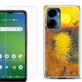 thumbnail image 1 of For Cricket Magic 2 5G Phone Case Cover, Shockproof Bumper Hybrid Case with Tempered Glass Screen Protector, by OneToughShield - Sunset, 1 of 3