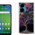 thumbnail image 1 of For Cricket Magic 2 5G Phone Case Cover, Shockproof Bumper Hybrid Case with Tempered Glass Screen Protector, by OneToughShield - Tree of Life, 1 of 3