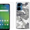 thumbnail image 1 of For Cricket Magic 2 5G Phone Case Cover, Shockproof Bumper Hybrid Case with Tempered Glass Screen Protector, by OneToughShield - Urban Camo, 1 of 3