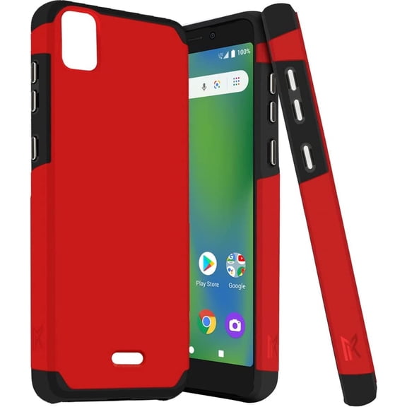 For Cricket Vision Plus 2022 SL100EA Shockproof Hybrid Cover Phone Case - mk Red