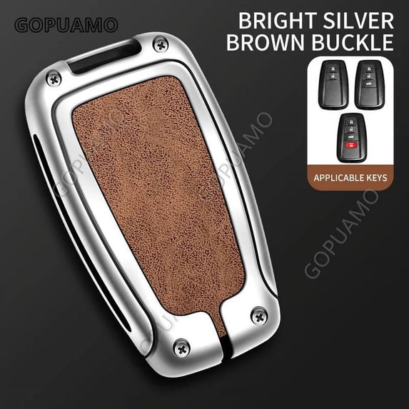 For Crown A 2/3/4 buttons key case Camry Highlander Corolla Prado Crown GR 86 Reiz accessories Zinc alloy+leather car key case