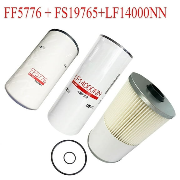 For Cummins ISX15 Fuel & Oil Fliter Change Kit LF14000NN FF5776 FS19765