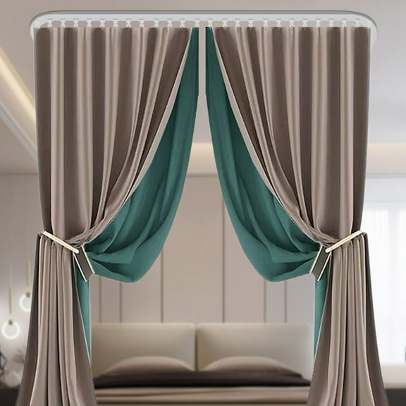 For Curtains with hooks, Corner Connectors Curtain Rail System (9-12ft Track Set) Room divider Ceiling Track set