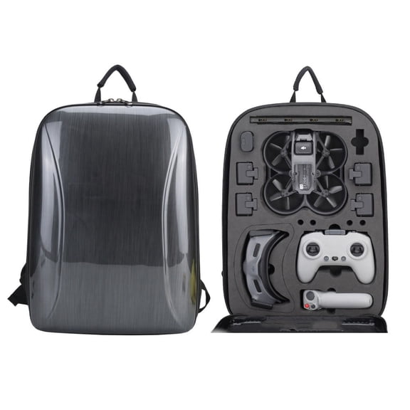 For DJI AVATA Storage Bag Hard Shell Waterproof Shoulder Bag Backpack Style 1 Brushed Gray Black Inner
