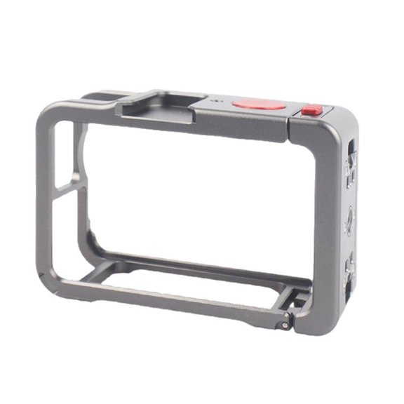 For DJI Osmo Action 6 Metal Extension Cage Protective Frame with Cold Shoe Mount Gray Cage
