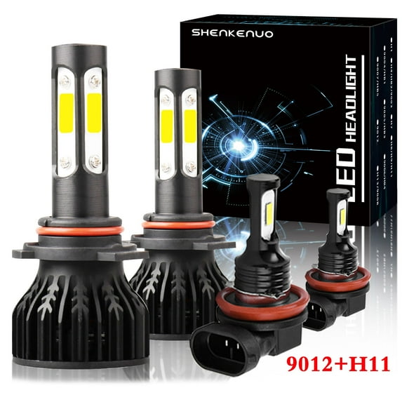 For DODGE CHALLENGER 2015-2020 9012/HIR2 High/Low Beam LED Headlight Bulbs + H11 LED Fog Light Bulbs,Pack of 4