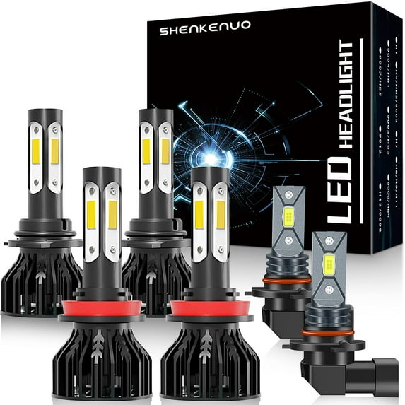 For DODGE RAM 1500 2500 3500 Without Projector 2013-2018 Headlights 9005+H11 High/Low Beam+9145/9006 LED Fog Light Bulbs,6pcs