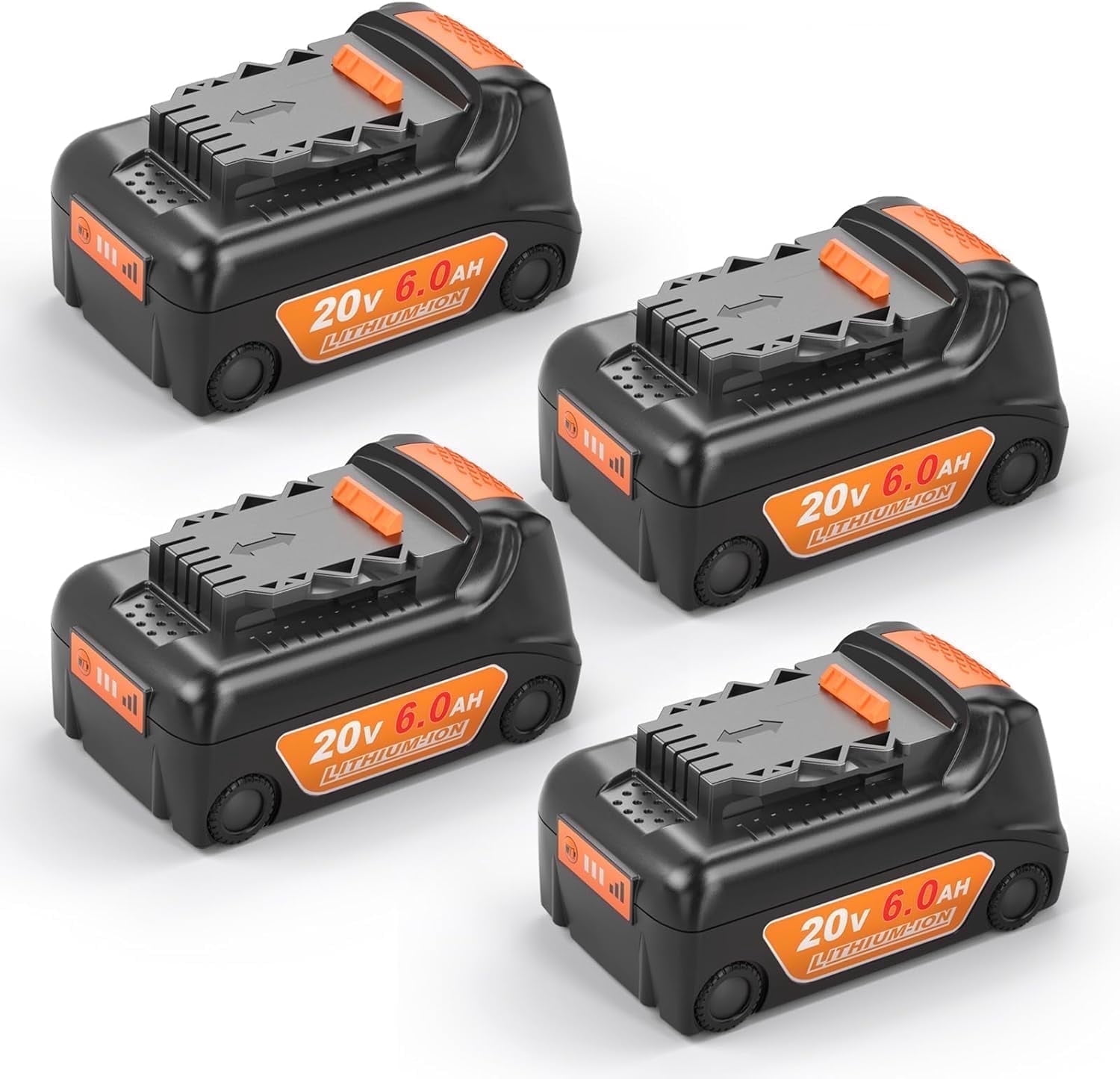 For Dewalt 20V Battery 6.0AH Lithium Ion Battery, 4-Pack DCB205，DCB206