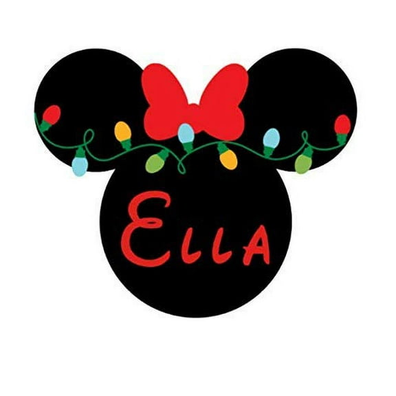 For Disney Cruise Custom Door Magnet - Personalized Christmas Holiday Girl Mouse Lights Head