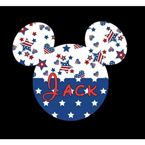 For Disney Cruise Custom Door Magnet - Personalized Patriotic Hearts and Stars Mouse Head