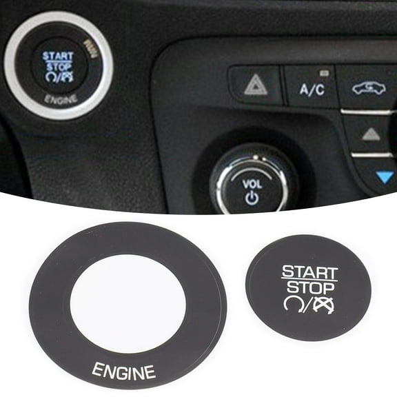 For Dodge 2011 2014 Compatible Stop Start Push Button Engine Switch Decal Sticker Kit With Clear White Lettering Design