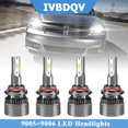 thumbnail image 1 of For Dodge Avenger 2008-2014 LED Headlights Combo 9005+9006 High Low Beam Bulbs Kit 4Pcs Bright White, 1 of 10