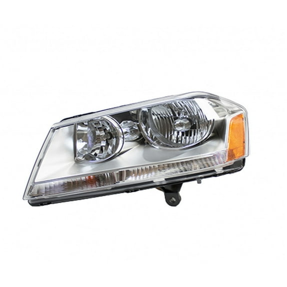 For Dodge Avenger Headlight Assembly 2011 2012 2013 Driver Side Chrome w/ Bulbs CAPA Certified Replacement for CH2502182 (Vehicle Trim: SXT Plus)
