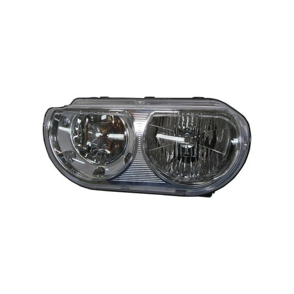 For Dodge Challenger 2008-2014 Headlight Assembly Driver Side | Black Bezel | With Bulbs | Replacement For CH2502358