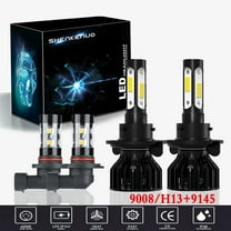 For Dodge Challenger 2009 2010 LED Headlight Bulbs,9008/H13 High beam and Low Beam  9145 Fog light Bulbs 4pc