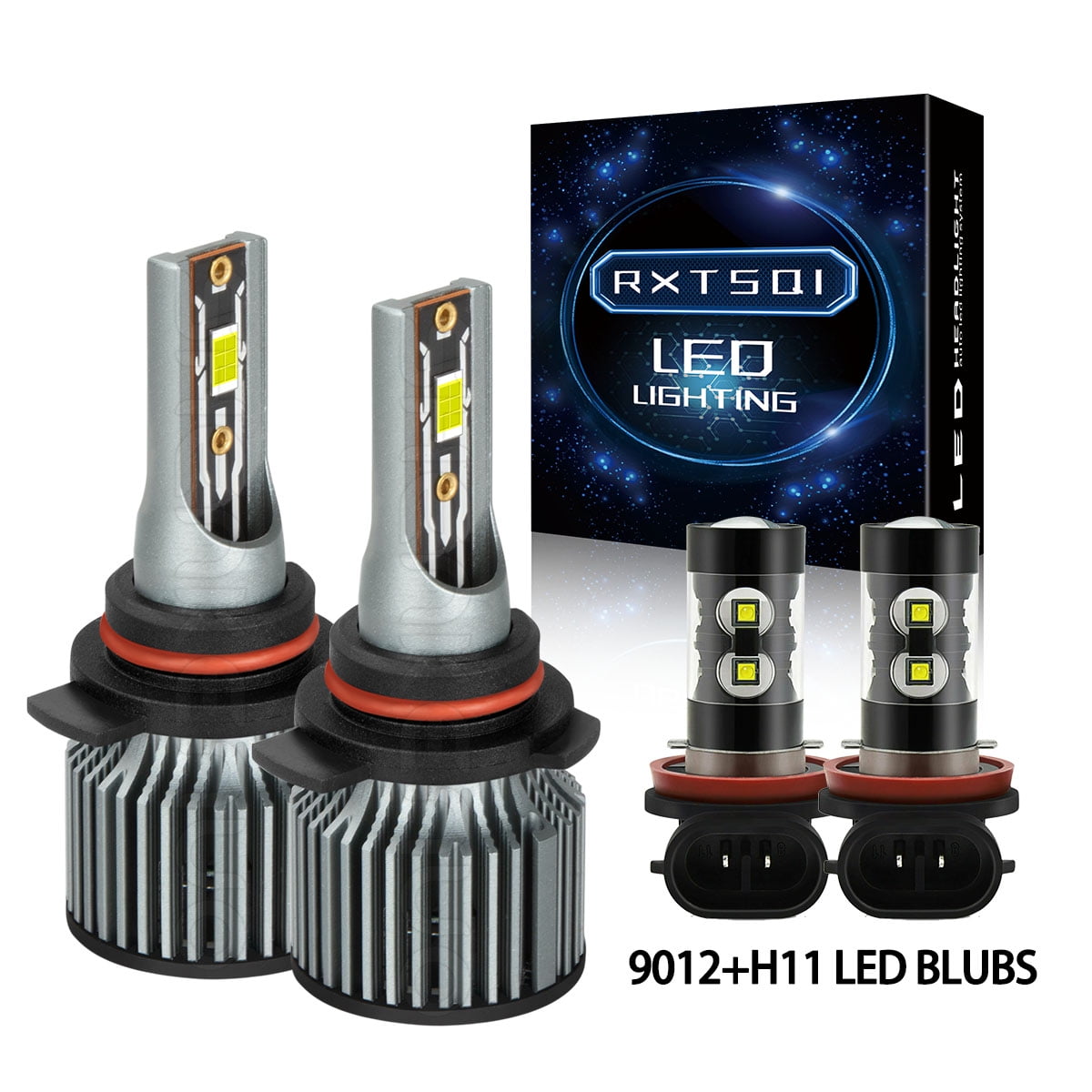 8000K Blue LED Headlight + Fog Light Kit For Dodge Challenger 2015-2020 | 4 Bulbs