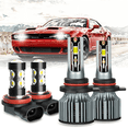 thumbnail image 1 of For Dodge Challenger 2015-2019 2020 6500K White LED Headlight + Fog Lights Bulbs, 1 of 14