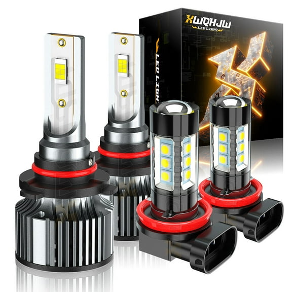 For Dodge Challenger 2015-2021 LED Headlight Bulbs Hi/Lo Beam+Fog Light Kit 4Pcs