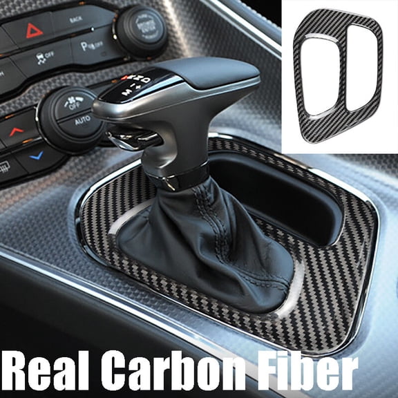 For Dodge Challenger Real Carbon Fiber Gear Shift Panel Cover Trim 2015-2020