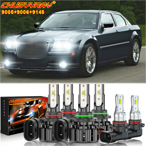 For Dodge Charger 06-07 6x 9005 9006 LED Headlight High Low + 9145 Fog Light Bulb Combo Kit