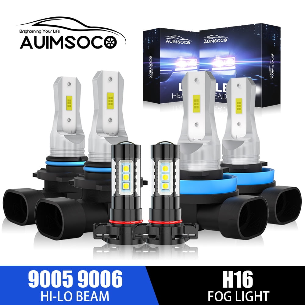 For Dodge Charger 2010 6x LED Headlight Bulbs High Low Beam + Fog Light Kit  Halogen Replacement High Power Lamps