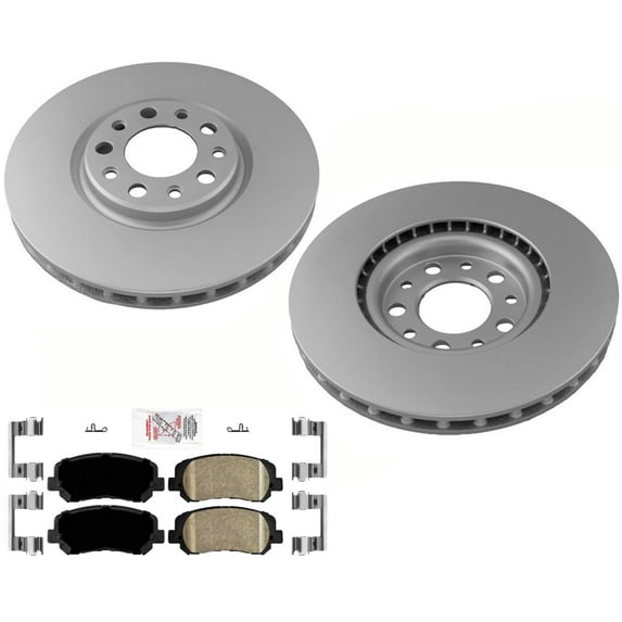 For Dodge Dart 2013-2016 Coated Front Disc Brake Rotors & Ceramic Pads