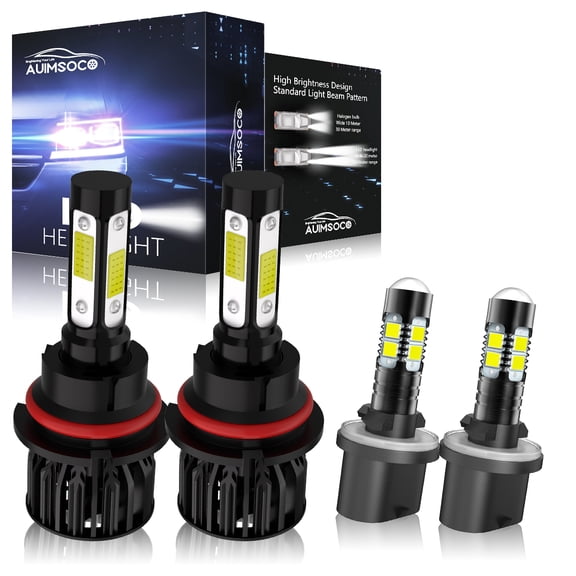 For Dodge Durango 1998-2000 Combo 4x 9007 880 LED Headlight Conversion High-Low Beam & Fog Light, 6000K Cool White 8000LM Super Bright
