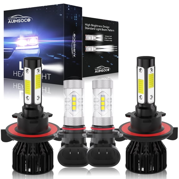 For Dodge Durango 2007-2009 Combo 4x 9008 H10 LED Headlight Conversion H13 High-Low Beam & Fog Light, 6000K Cool White 8000LM Super Bright